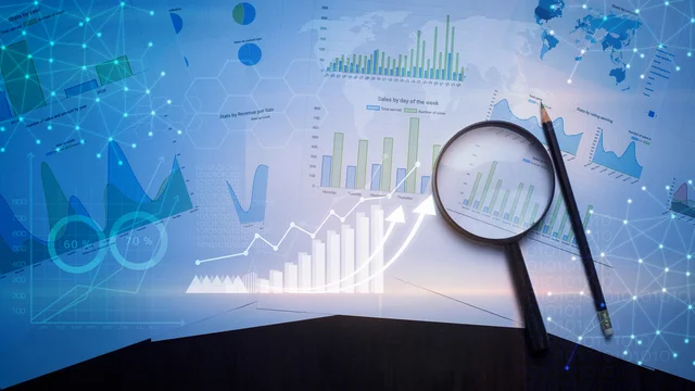 Data analytics dashboard with charts, graphs, and business metrics visualization